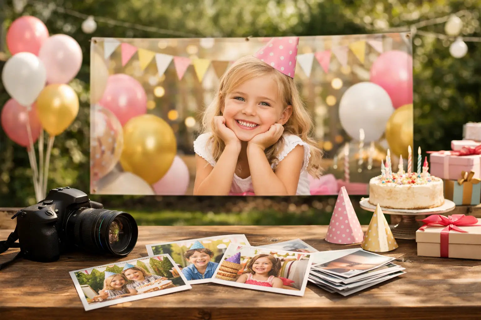 Gepersonaliseerd verjaardagsspandoek met foto kiezen