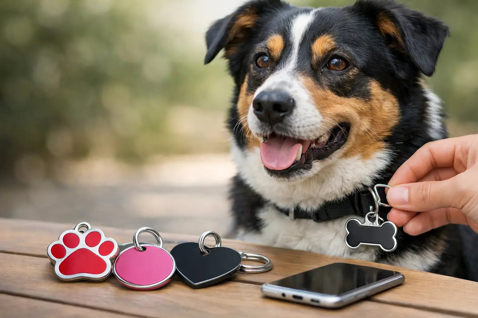 Hondenpenning met naam en telefoonnummer kiezen