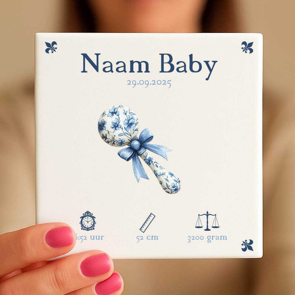Baby Tegeltje - Blauw Rammelaar