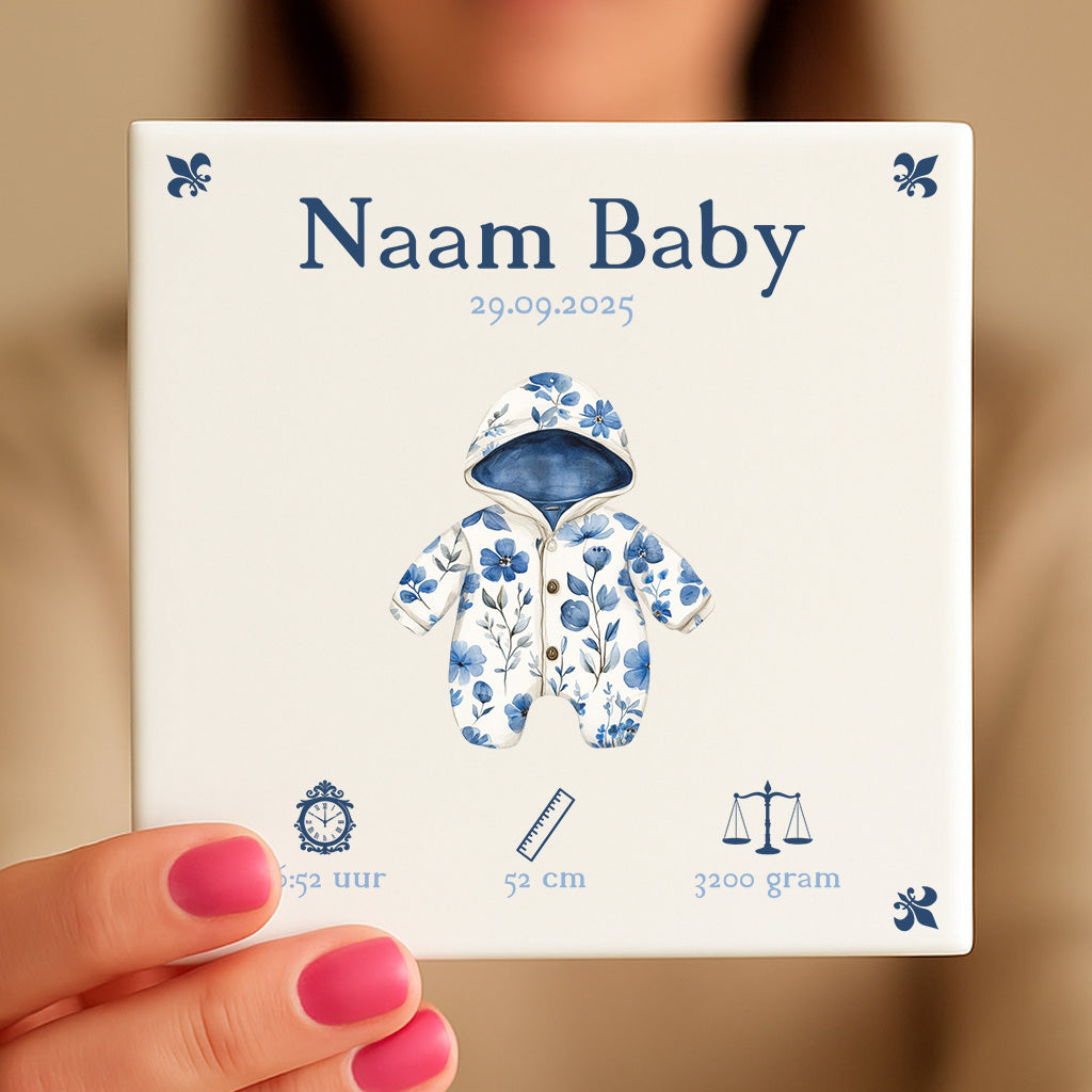 Baby Tegeltje - Blauw Rompertje