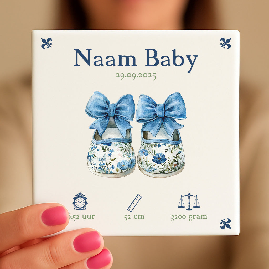Baby Tegeltje - Blauw Schoentjes