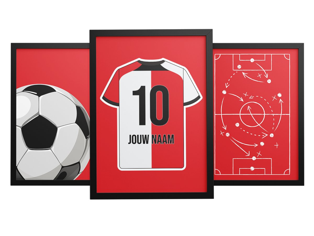 Poster: Feyenoord 3-delige posterset - Star collection (wandposter) – Kleurmedia®