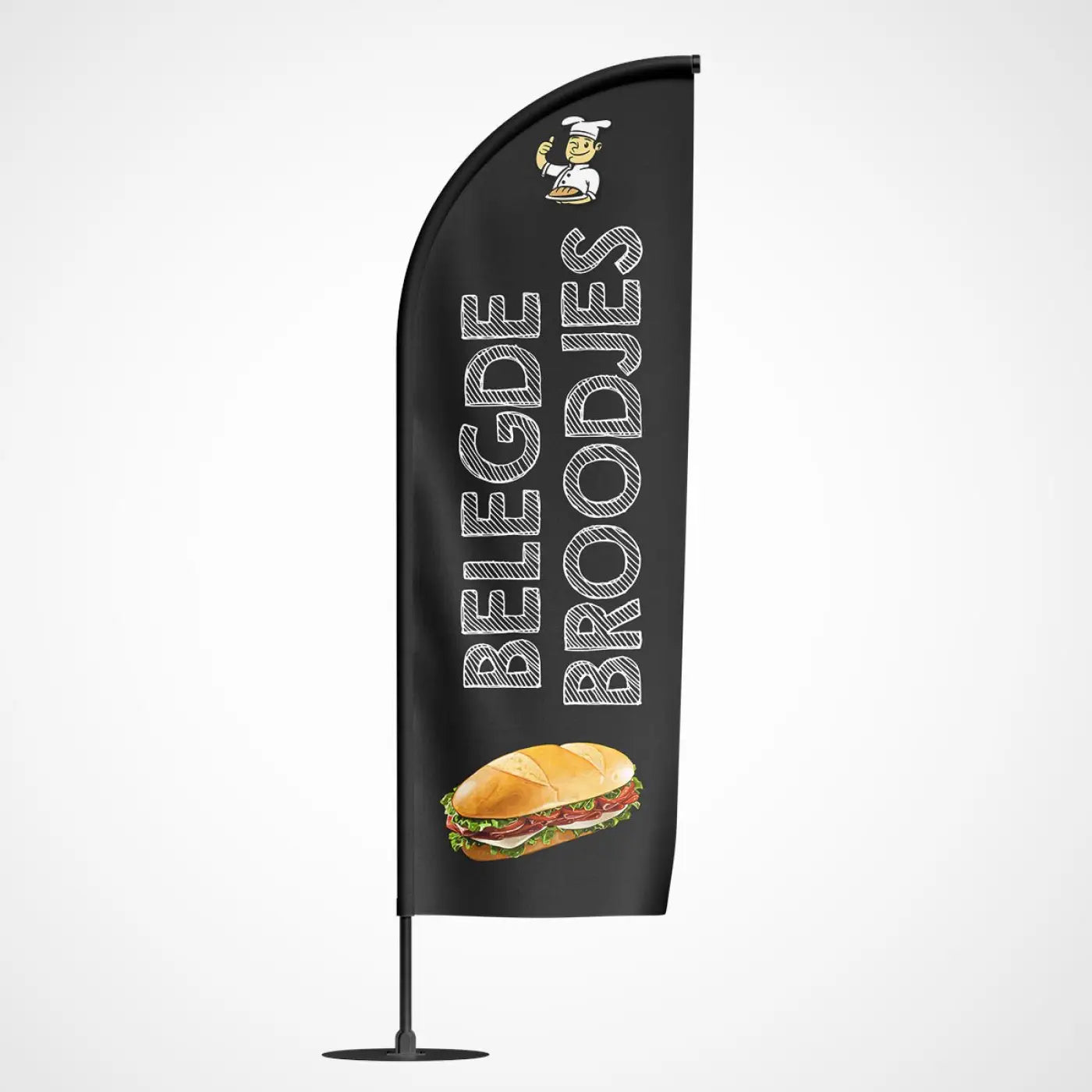 Beachvlag Belegde Broodjes – beachvlag voor buitenreclame