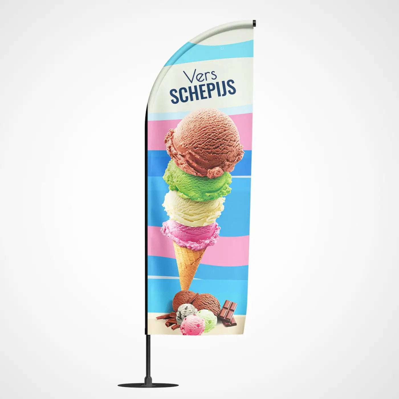 Beachvlag Schepijs – beachvlag voor buitenreclame