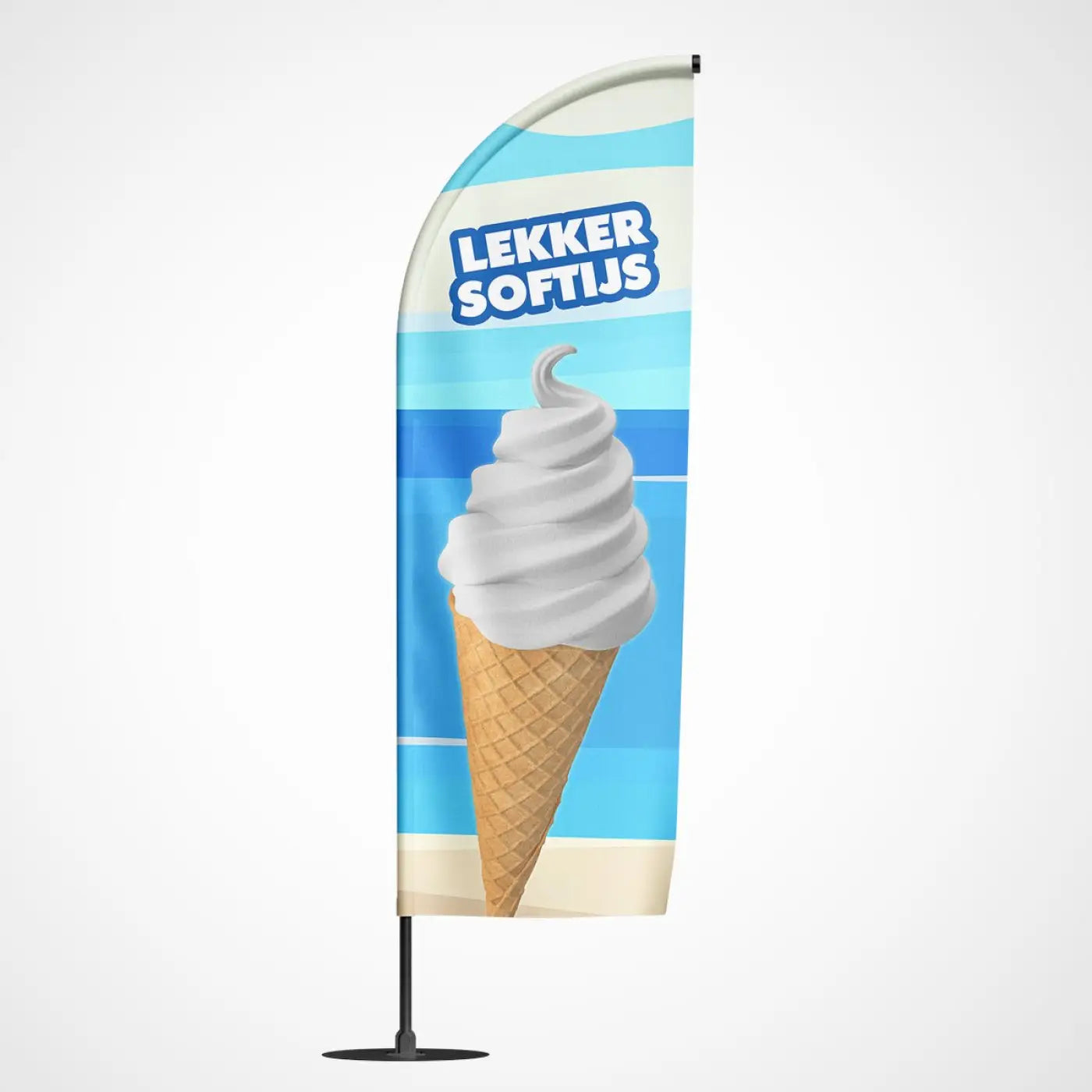 Beachvlag Softijs – beachvlag voor buitenreclame
