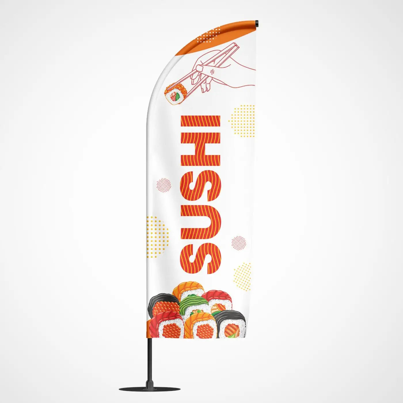Beachvlag Sushi – beachvlag voor buitenreclame