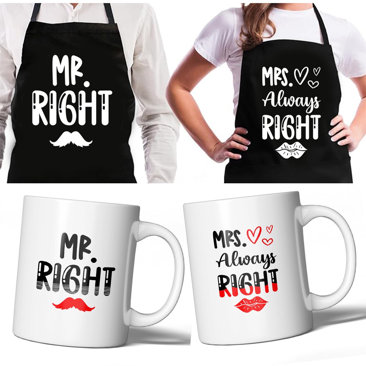 Geschenkenset MR. RIGHT AND MRS. ALWAYS RIGHT – Kleurmedia®
