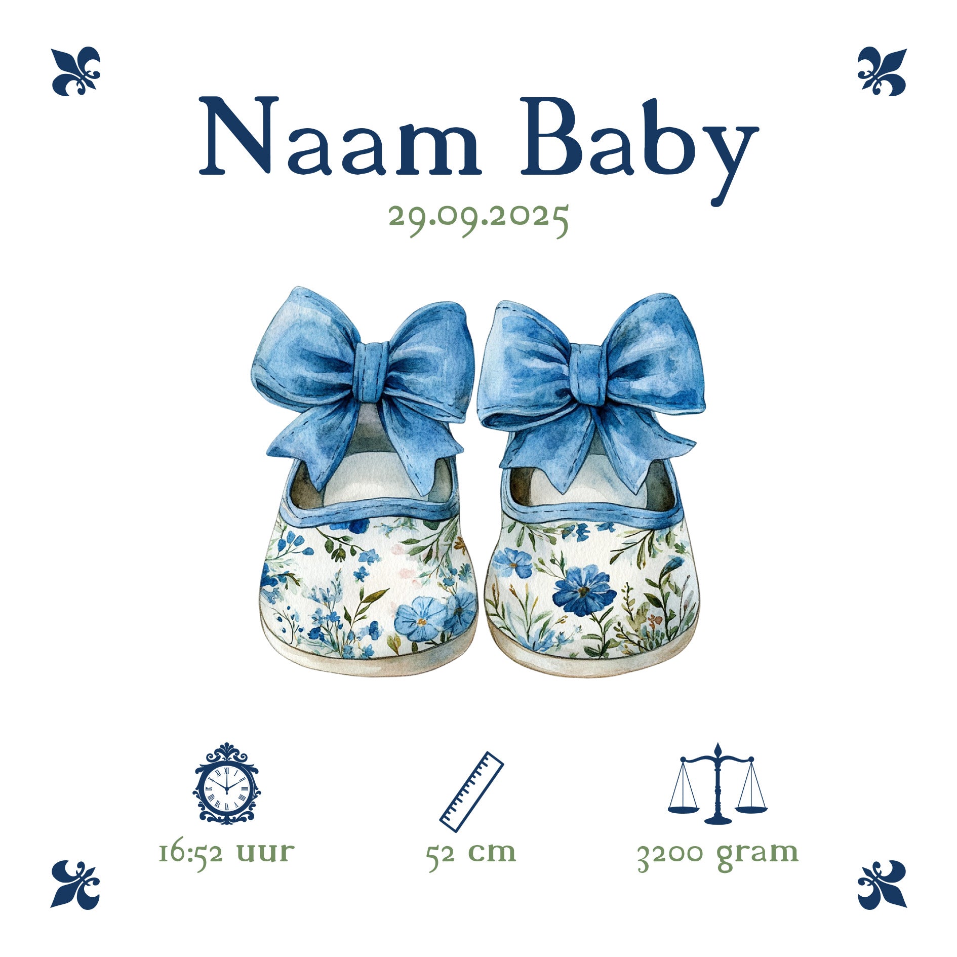 Baby Tegeltje - Blauw Schoentjes