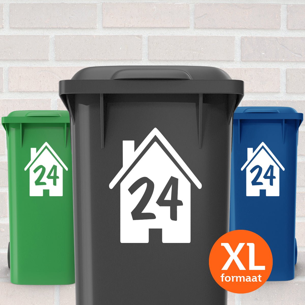 Container Stickers XL - Huis met huisnummer – Kleurmedia®