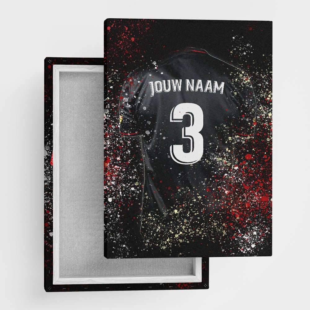 Rotterdam Rood Zwart shirt wanddecoratie - Kleurmedia Voetbalposters