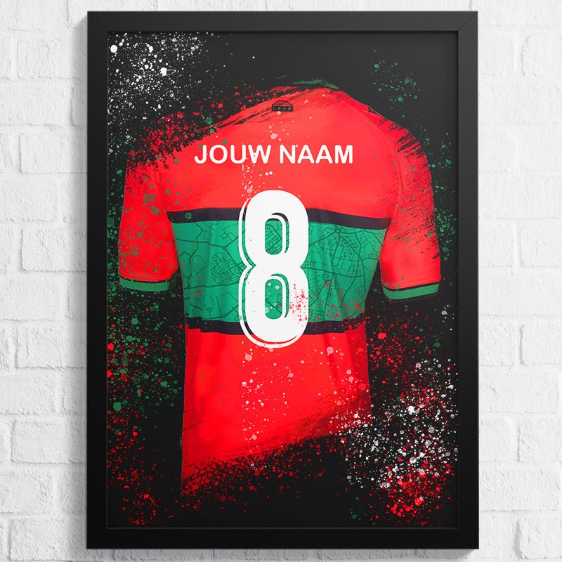 NEC Nijmegen voetbalposter met shirt wanddecoratie