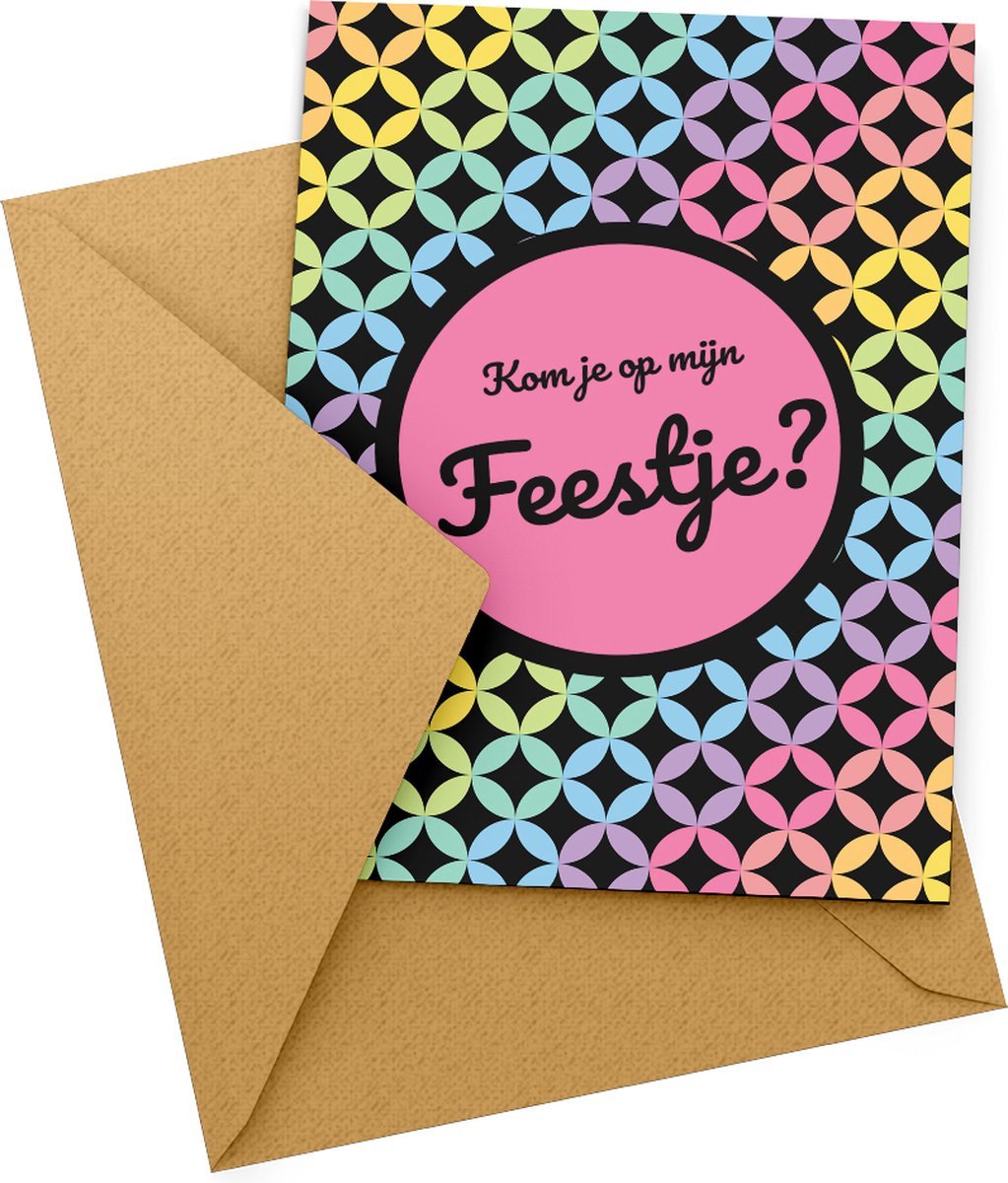 Uitnodiging: Uitnodiging kinderfeestje Disco (uitnodigingskaart) – Kleurmedia®