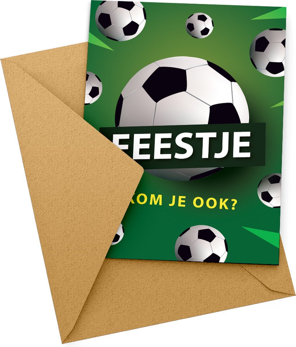 Uitnodiging: Uitnodiging Kinderfeestje Voetbal (uitnodigingskaart) – Kleurmedia®