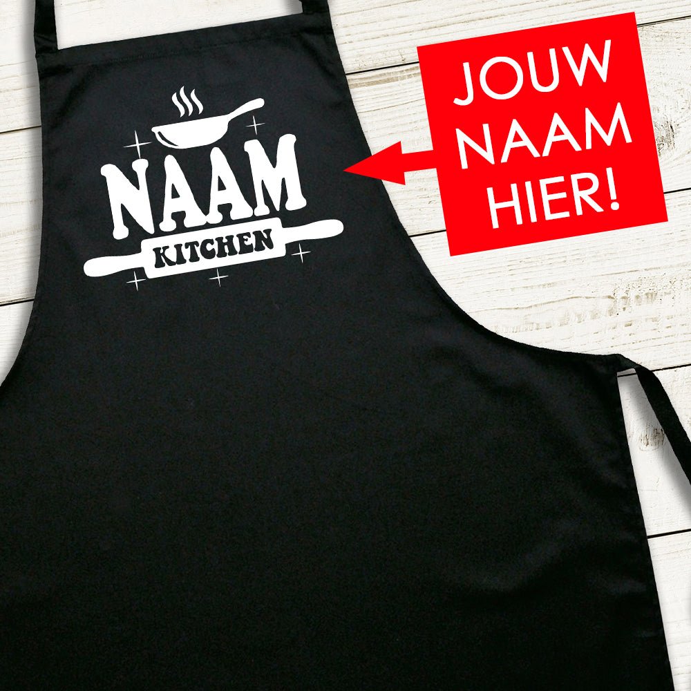 Schort met Naam (kitchen) - Kleurmedia Schort met Naam (kitchen) Geschenkenset