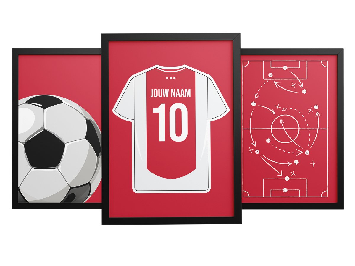 Poster: Ajax 3-delige posterset - Star collection (wandposter) – Kleurmedia®