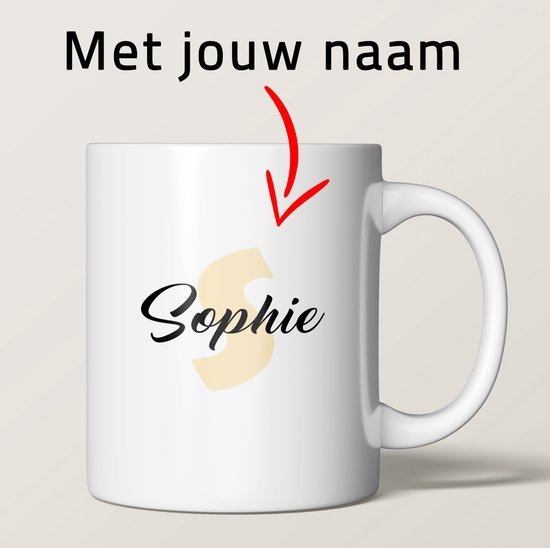 Naam Mok met Letter en Naam - 350ml - Kleurmedia Naam Mok met Letter en Naam - 350ml