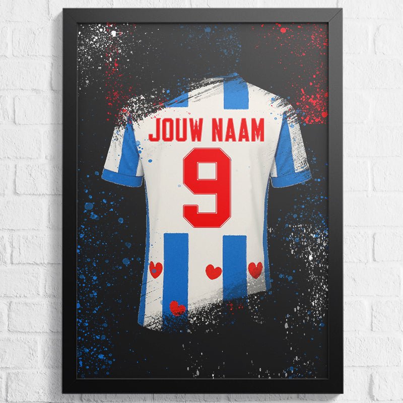 Poster: SC Heerenveen shirt wanddecoratie (wandposter) – Kleurmedia®
