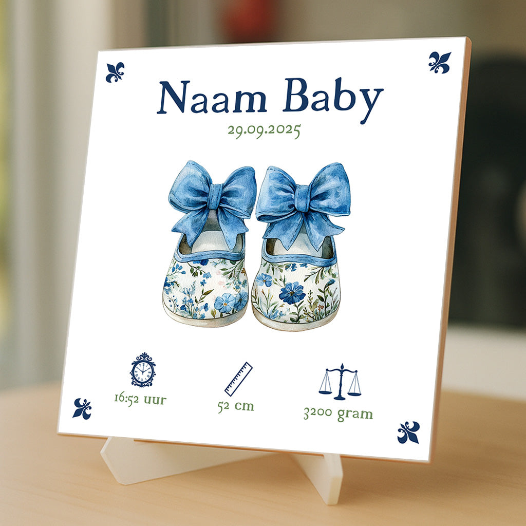 Baby Tegeltje - Blauw Schoentjes