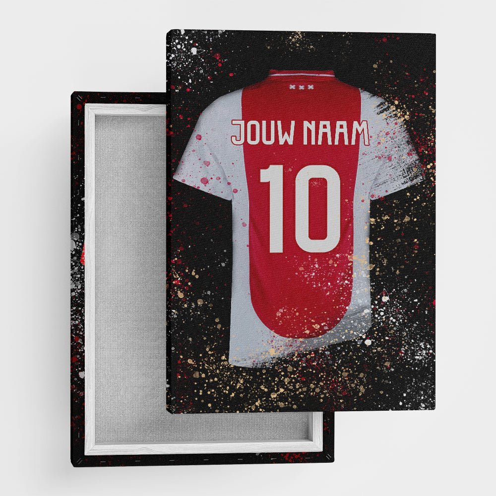 Amsterdam shirt wanddecoratie - Kleurmedia ajax canvas doek amsterdam voetbal Voetbalposters