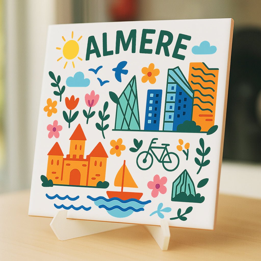Tegel: Almere Cadeau Tegeltje (wandtegel) – Kleurmedia®