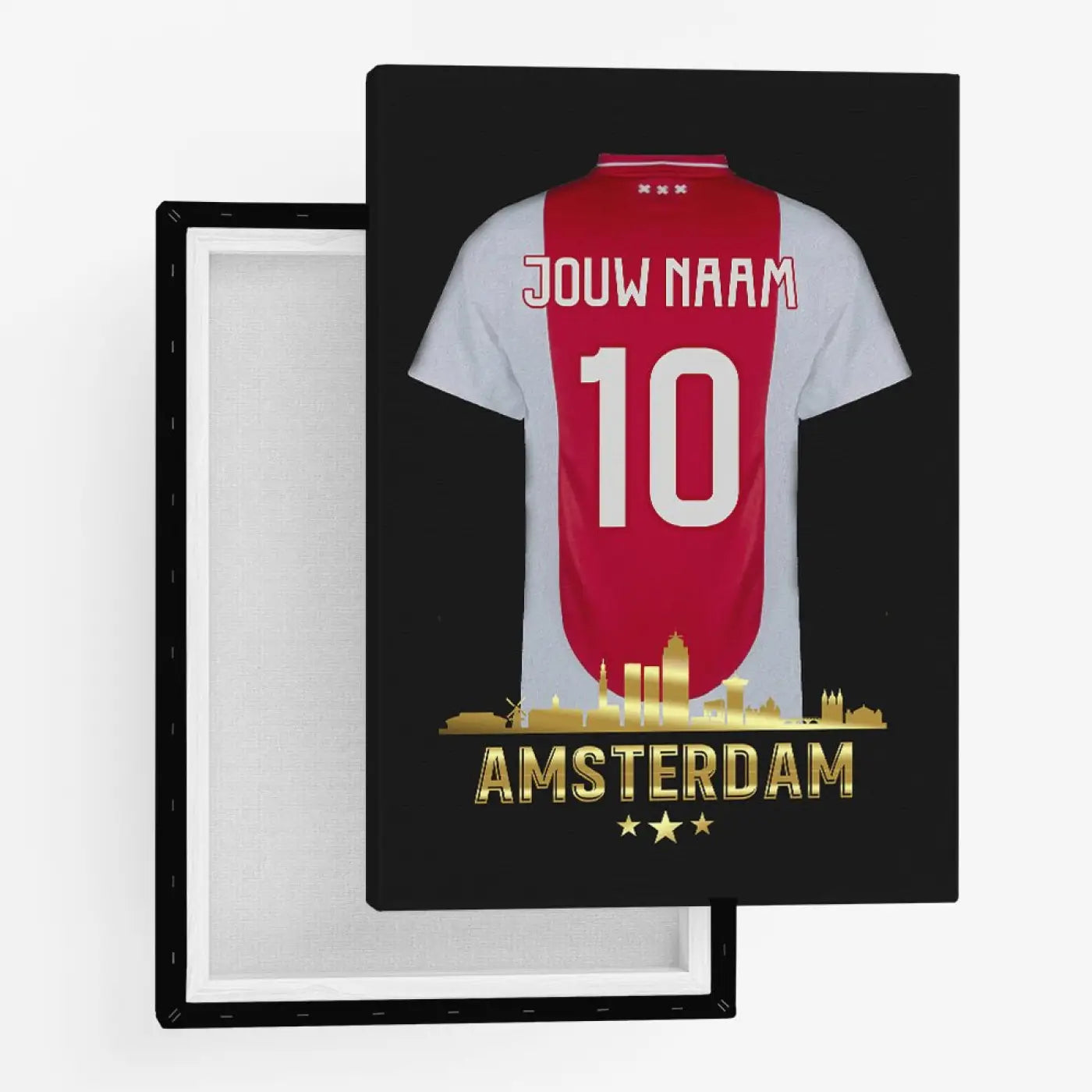 Amsterdam Shirt Skyline - Voetbal Poster - Wanddecoratie - Canvas (50x70cm) - Voetbalposters