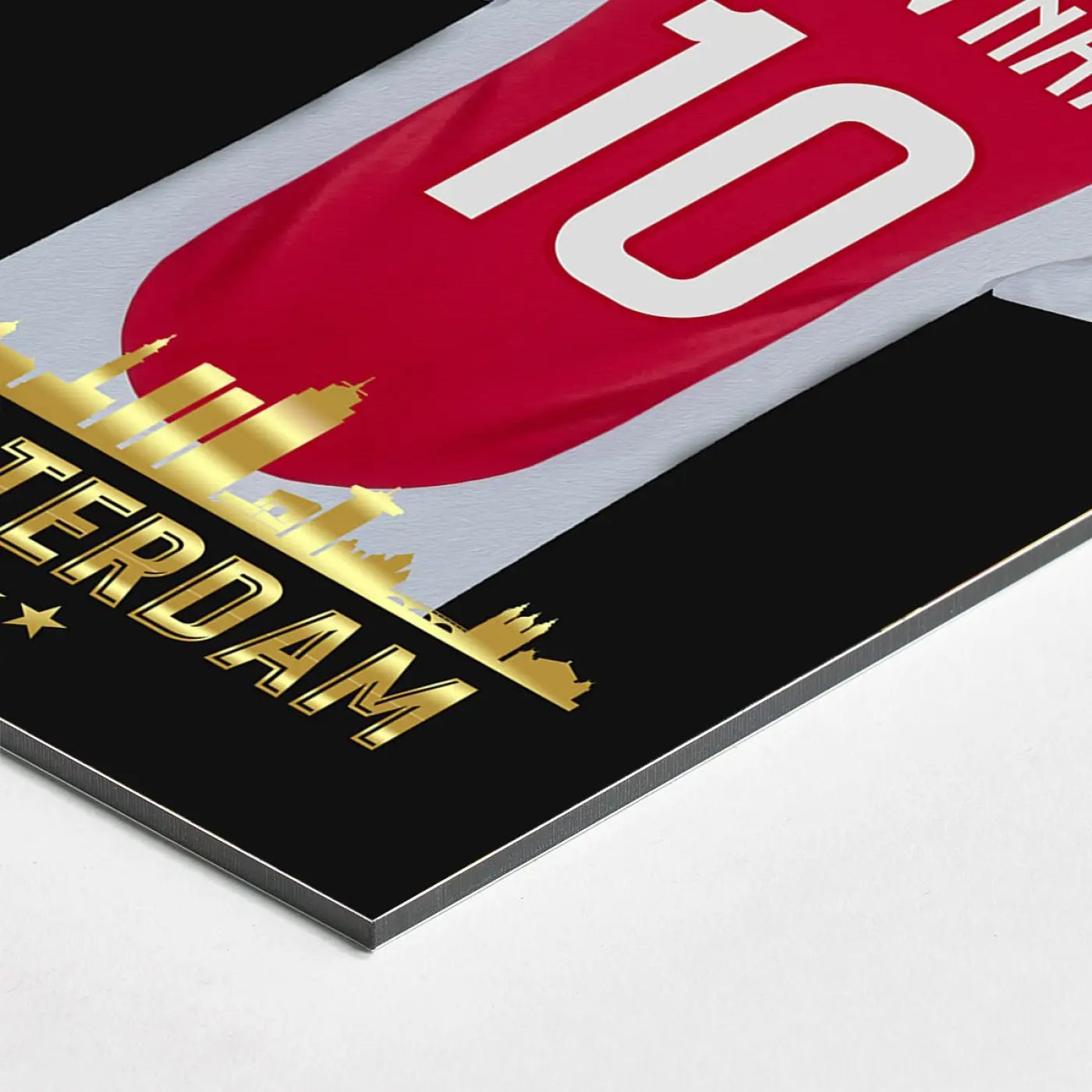 Amsterdam Shirt Skyline - Voetbal Poster - Wanddecoratie - Dibond Bord (50x70cm) - Voetbalposters