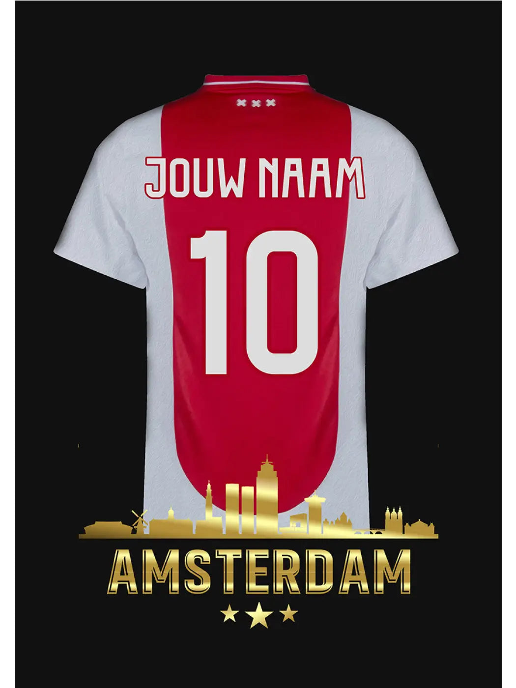 Amsterdam Shirt Skyline - Voetbal Poster - Wanddecoratie - Voetbalposters