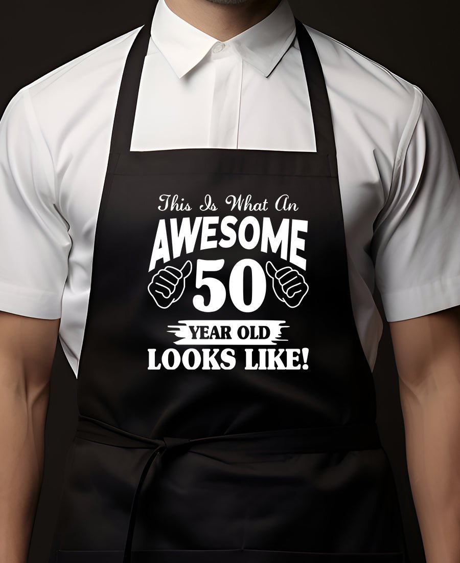 Schort: Schort Awesome 50 (keukenschort) – Kleurmedia®