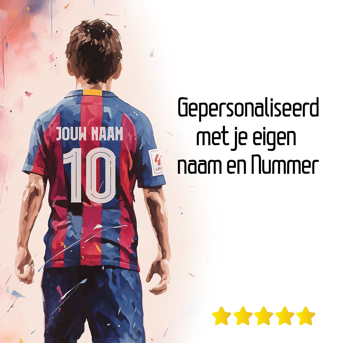 Voetbal wanddecoratie - Barcelona speler Aquarel - Koning Spandoek Voetbal wanddecoratie - Barcelona speler Aquarel