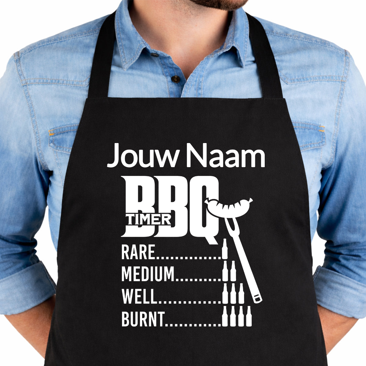 BBQ Schort met naam - Timer