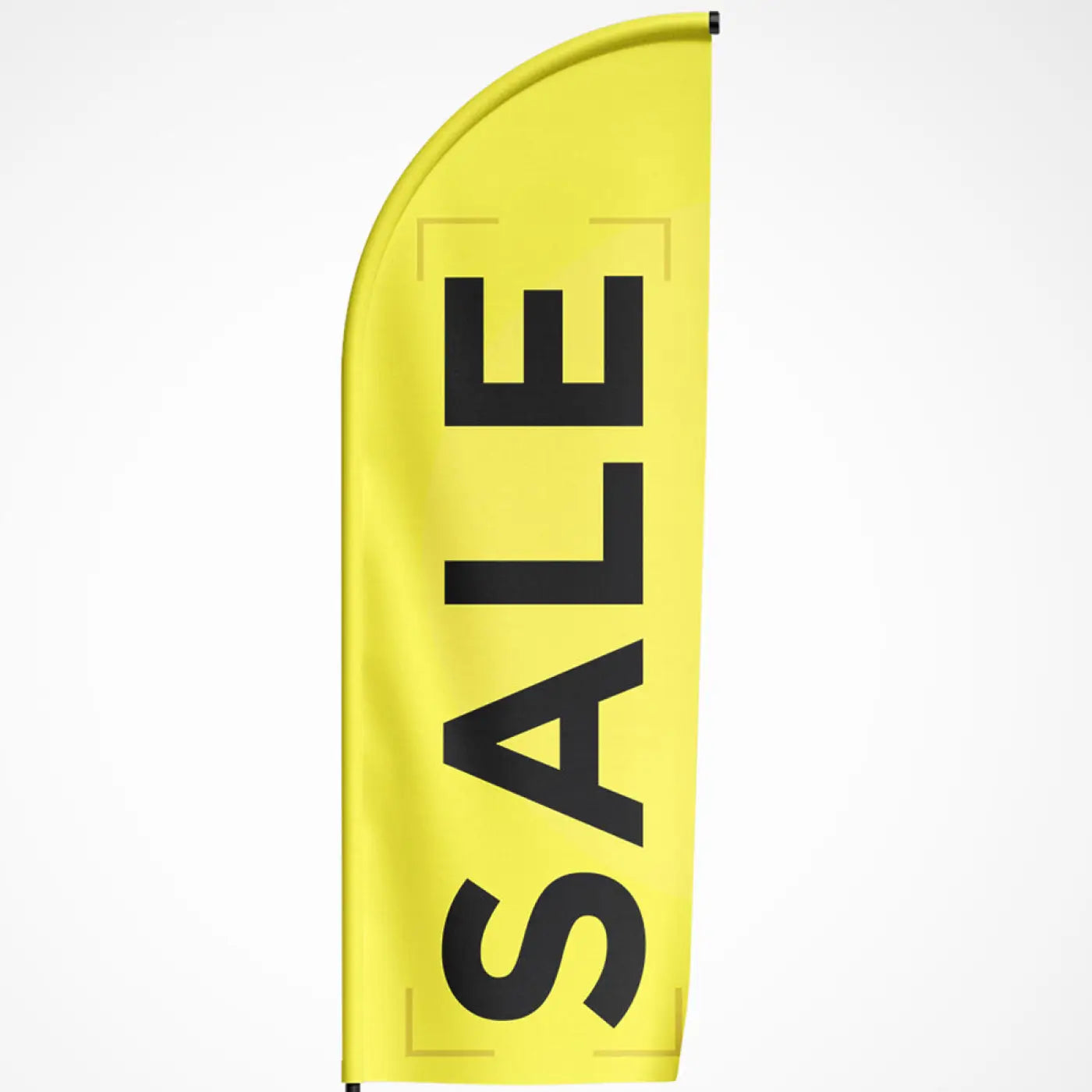 Bright yellow beachvlag sale geel met vetgedrukte zwarte sale tekst geschikt voor promoties