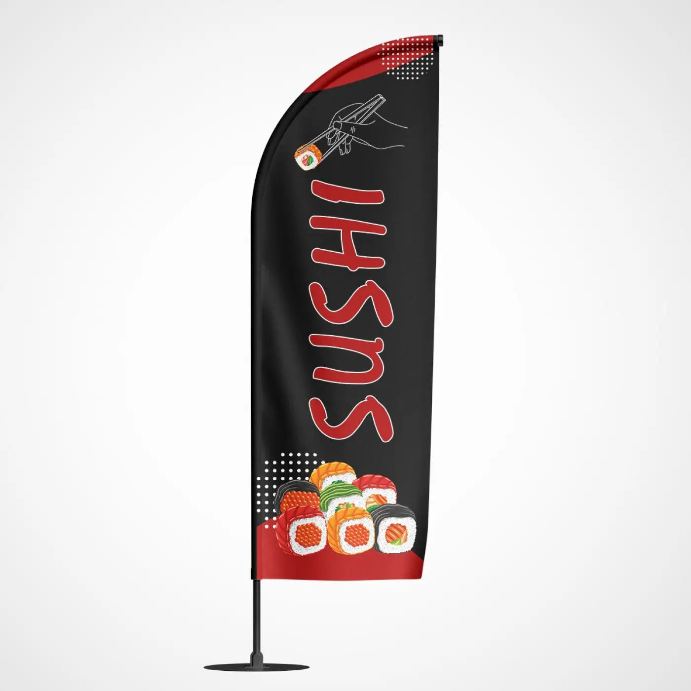 Beachvlag Sushi – beachvlag voor buitenreclame