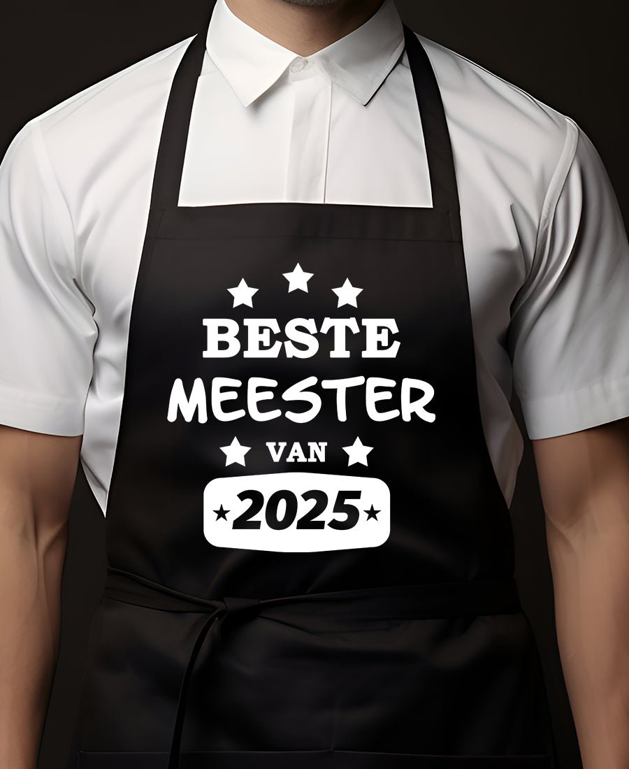 Schort Beste Meester - Kleurmedia Schort Beste Meester Geschenkenset