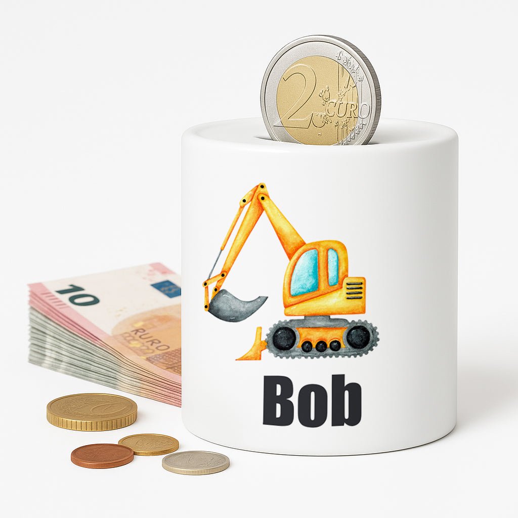 Spaarpot: Spaarpot met naam - Kraan (keramische spaarpot) – Kleurmedia®