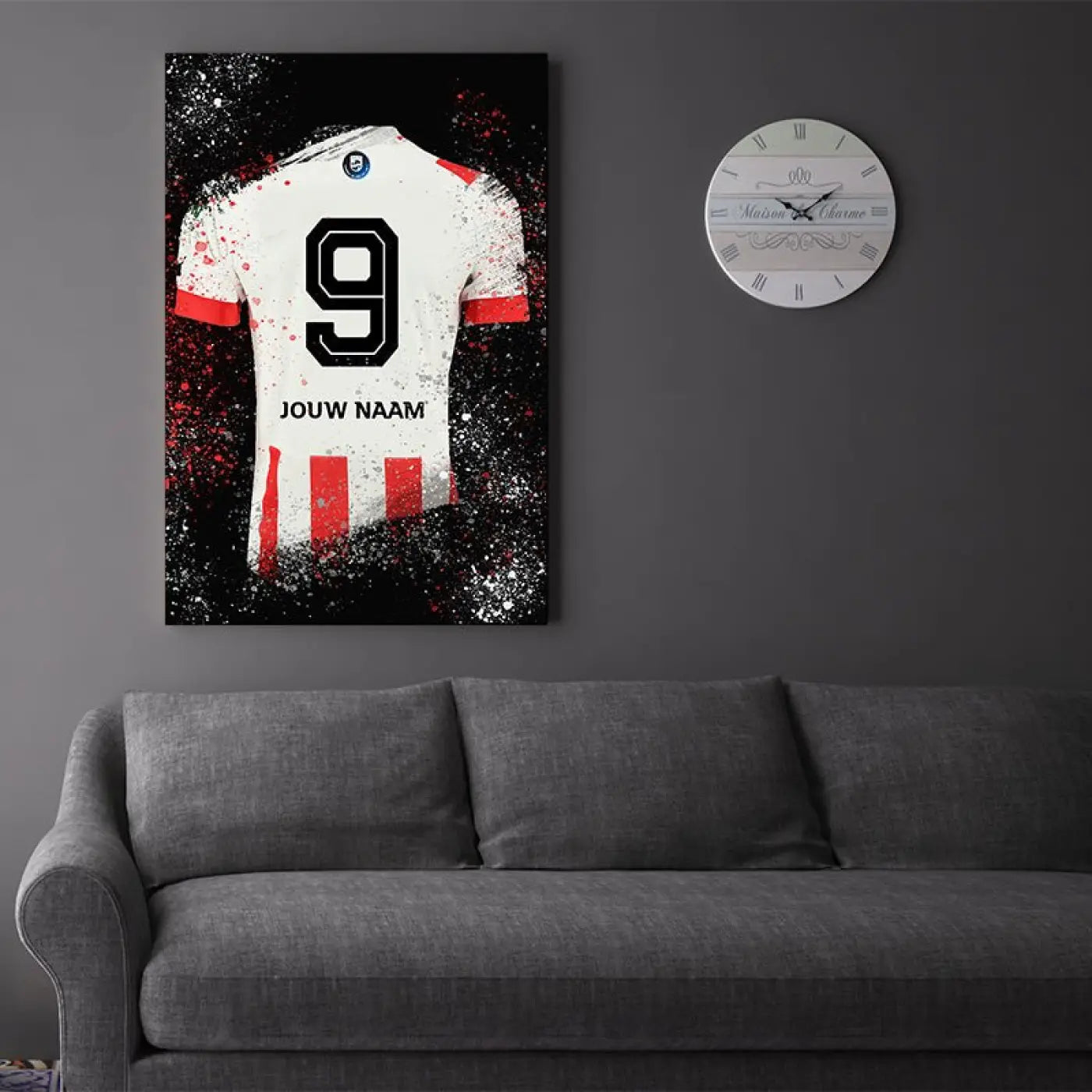 PSV voetbalposter met shirt wanddecoratie