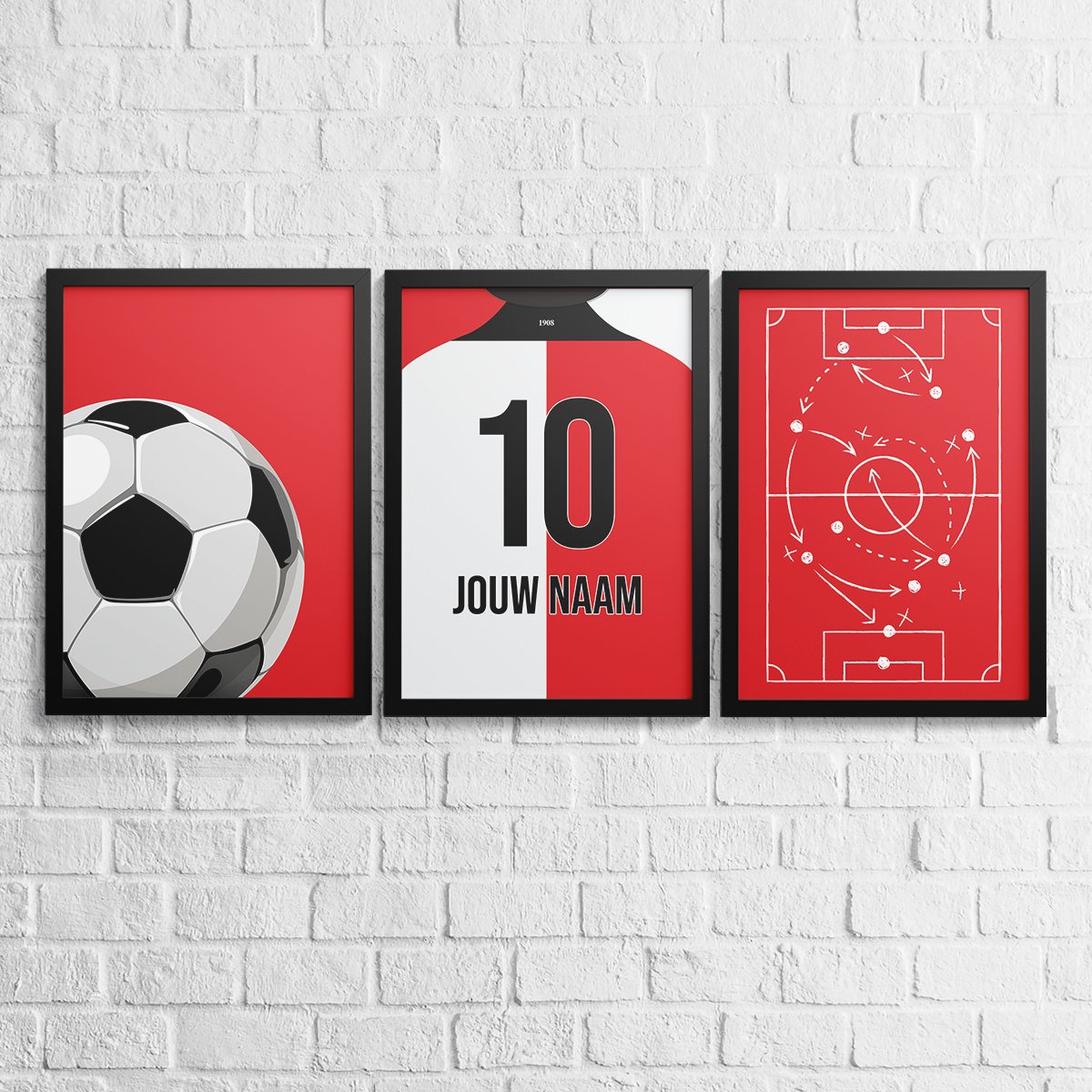 Poster: Feyenoord 3-delige posterset - Goal collection (wandposter) – Kleurmedia®