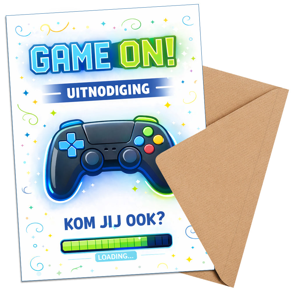 Uitnodiging kinderfeestje Gaming