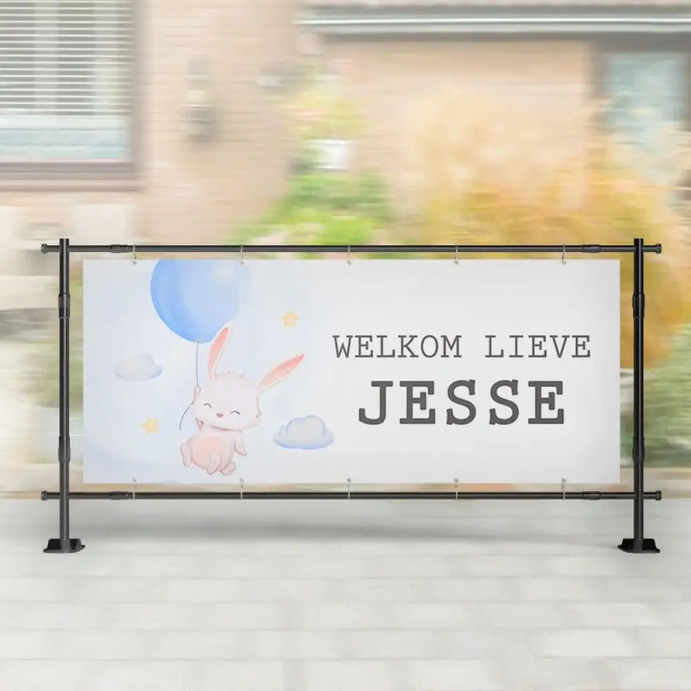 Geboorte spandoek | Konijntje met Ballon - spandoeken