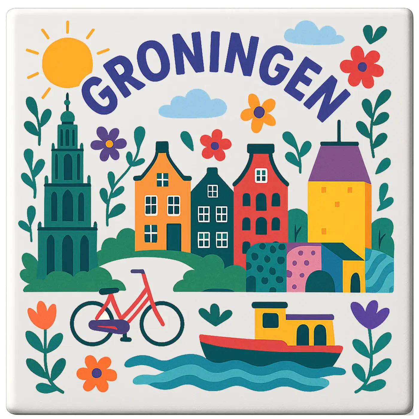 Groningen Cadeau Tegeltje - Tegeltjes