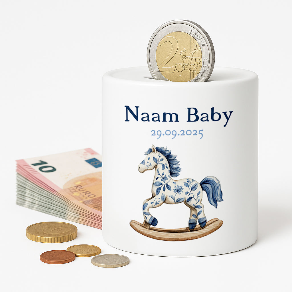 Baby Spaarpot - Blauwe Hobbelpaard