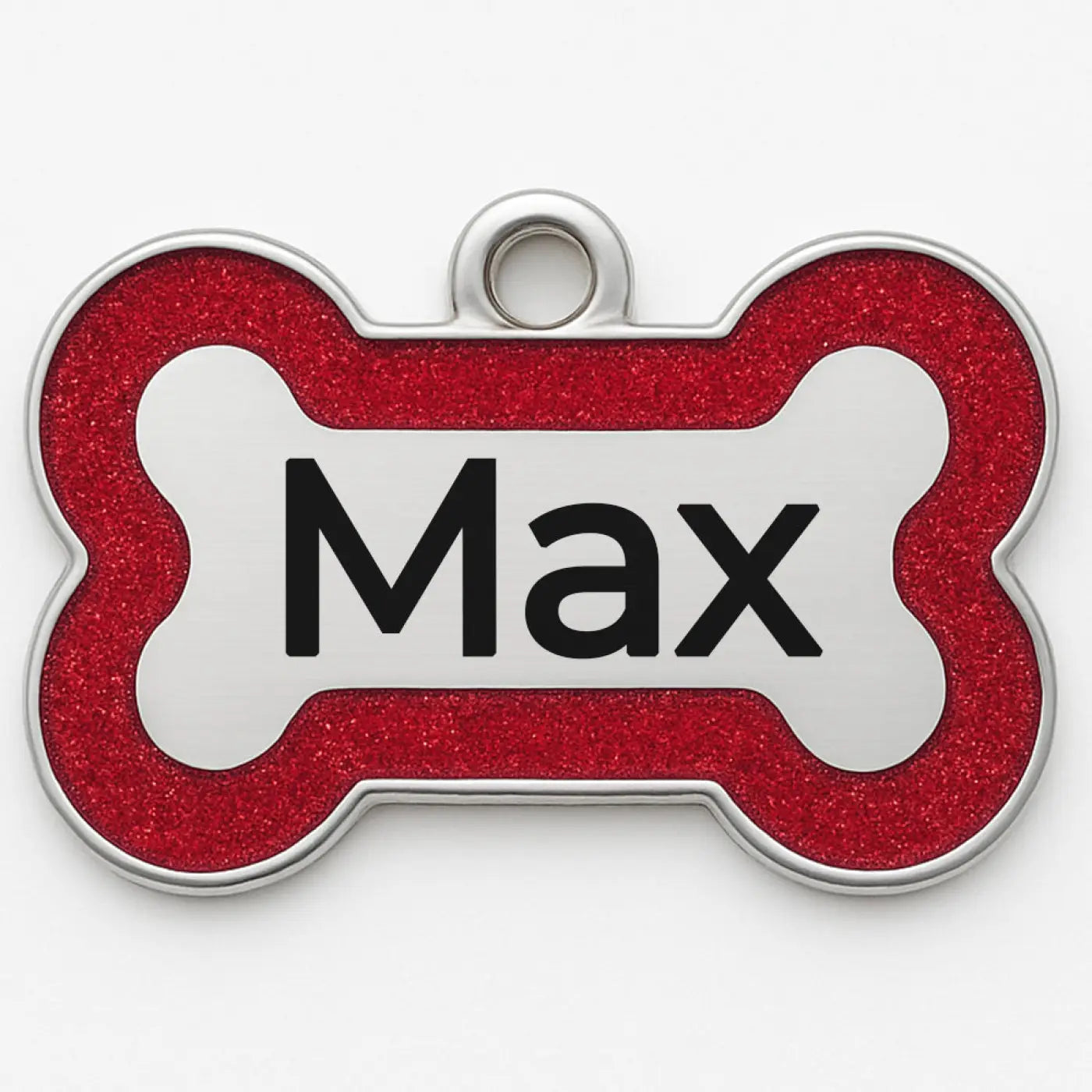 Hondenpenning Glitter Rood