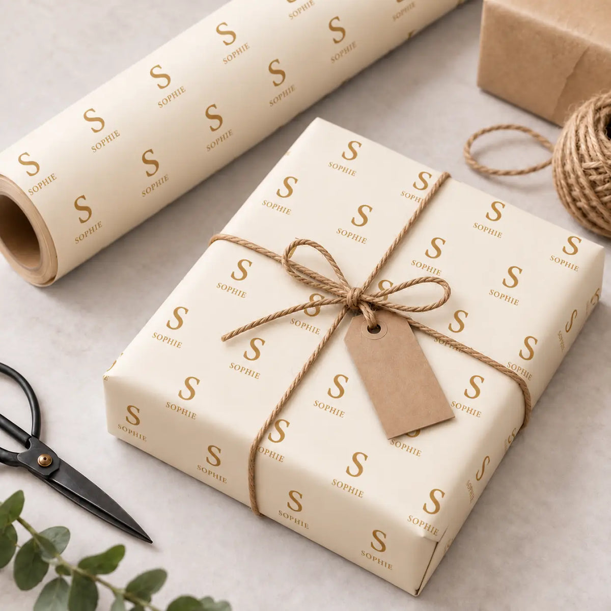 Inpakpapier Signature Gold - Gepersonaliseerd met Naam