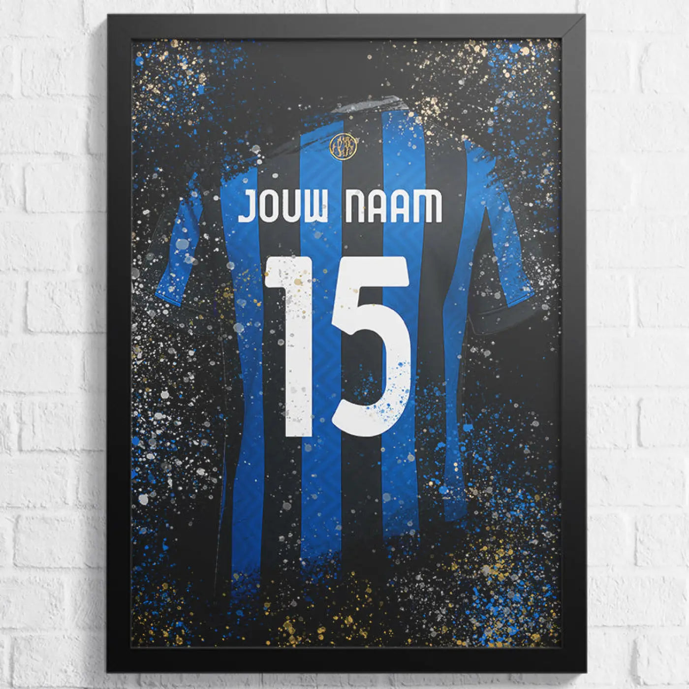 Inter Milan Shirt - Voetbal Poster - Wanddecoratie - Poster A2 (43x61cm) - Voetbalposters