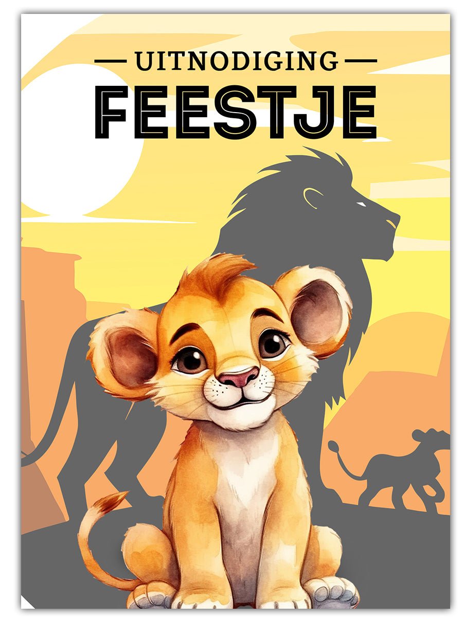 Uitnodiging Kinderfeestje Leeuwtje Lion King - Kleurmedia Uitnodiging Kinderfeestje Leeuwtje Lion King kinderfeestjes