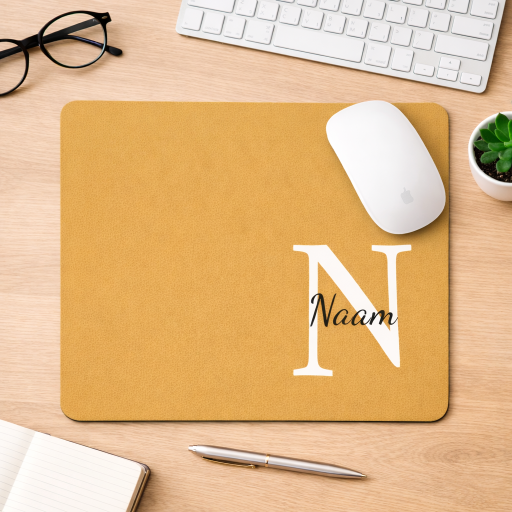 Muismat met naam - Geel