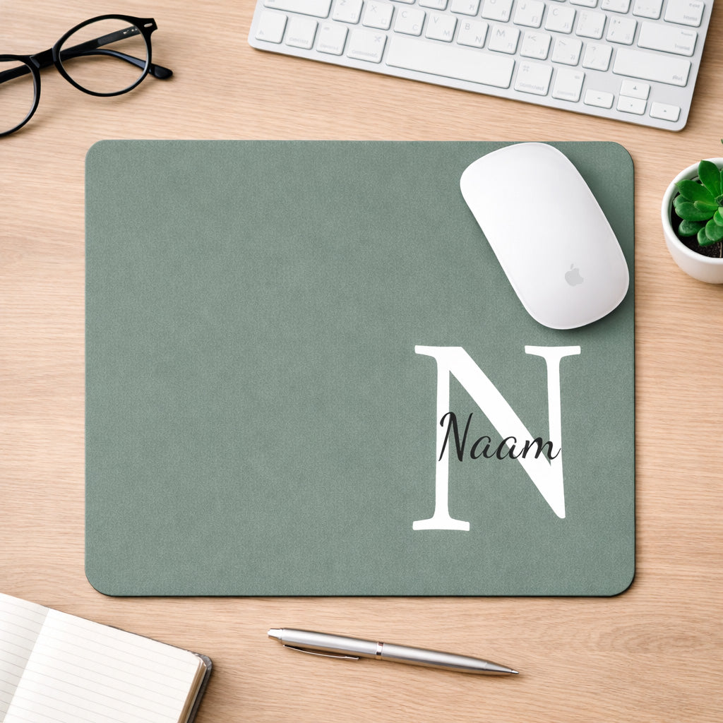 Muismat met naam - Groen