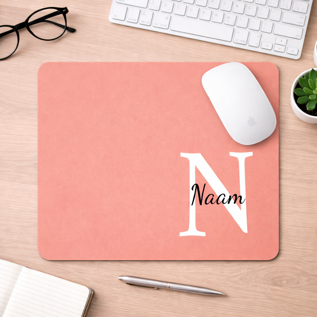 Muismat met naam - Roze