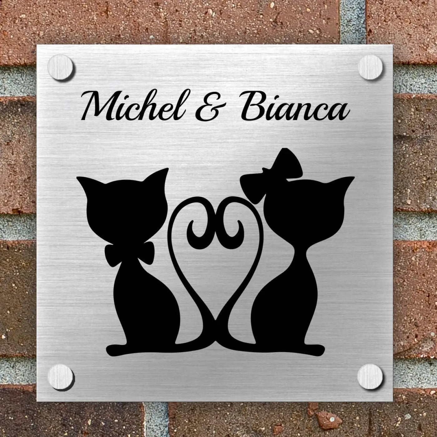 Naambordje Voordeur | Dibond Brushed Aluminium | 15x15 cm - Naambordjes huisnummer