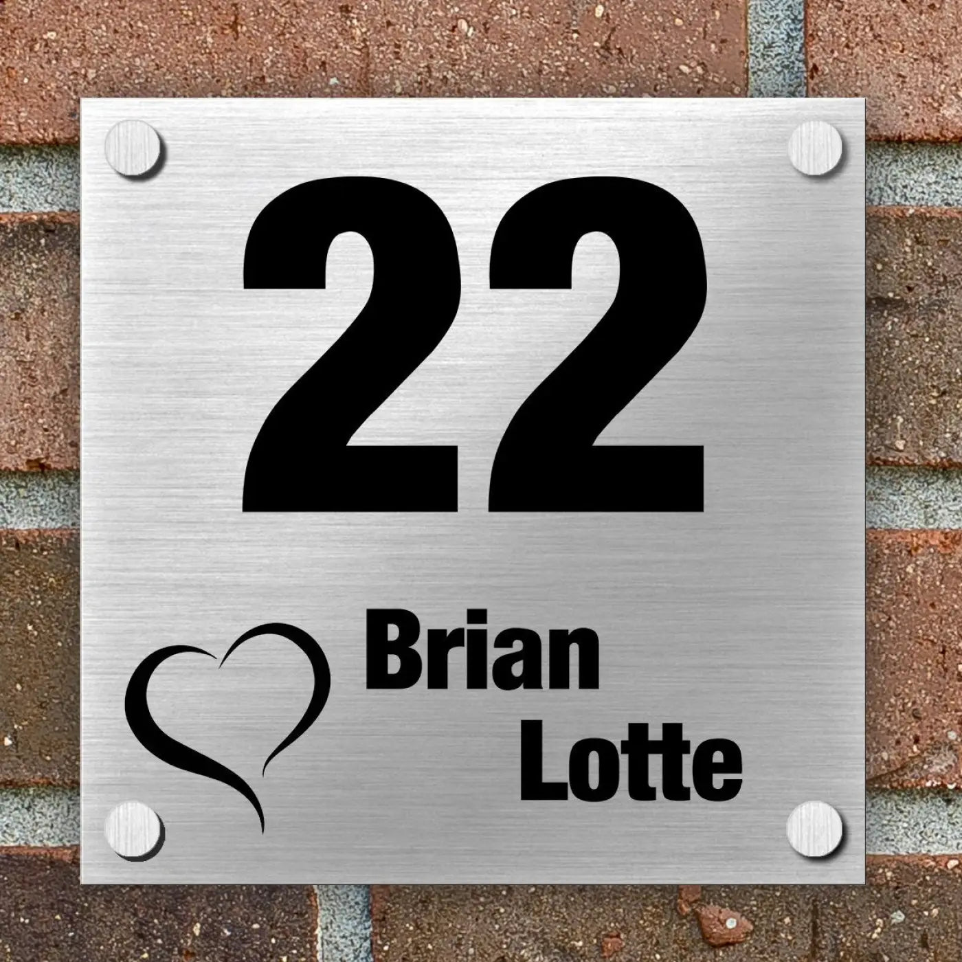 Naambordje Voordeur | Dibond Brushed Aluminium | 15x15 cm - Naambordjes huisnummer