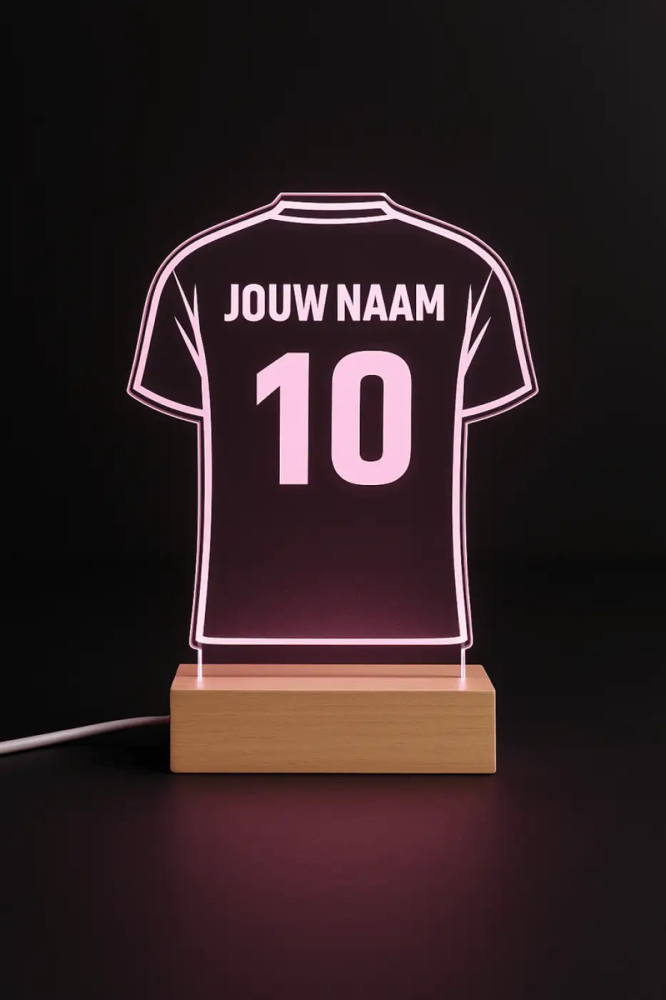Nachtlampje Voetbalshirt - Gepersonaliseerd met naam en nummer - Led lamp